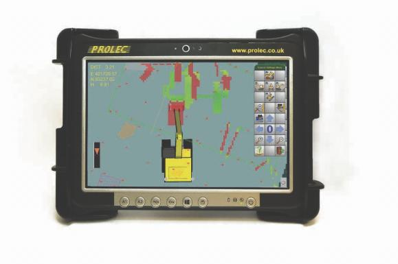 Prolec Digmaster Pro excavator guidance system available from Dennis Barnfield Ltd. Plant machinery sales in the North West since 1964.