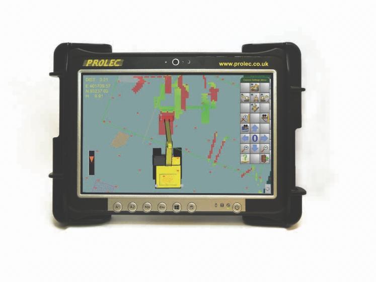 Prolec Digmaster Pro excavator guidance system available from Dennis Barnfield Ltd. Plant machinery sales in the North West since 1964.