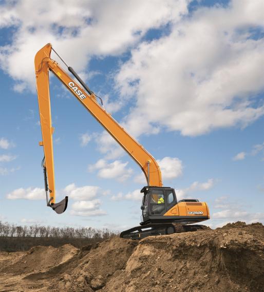 Case long reach excavator available from Dennis Barnfield Ltd. Long reach excavator in Lancashire, Cumbria and the North West.